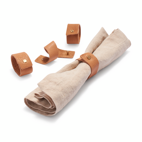 Leather Napkin Rings, Set of 4