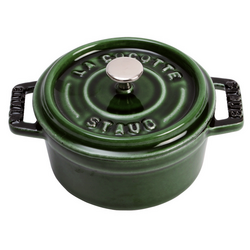 Staub Mini Dutch Oven, 0.25 qt. This mini cocotte is perfect to serve individual snacks, desserts and decorative in your kitchen when not in used