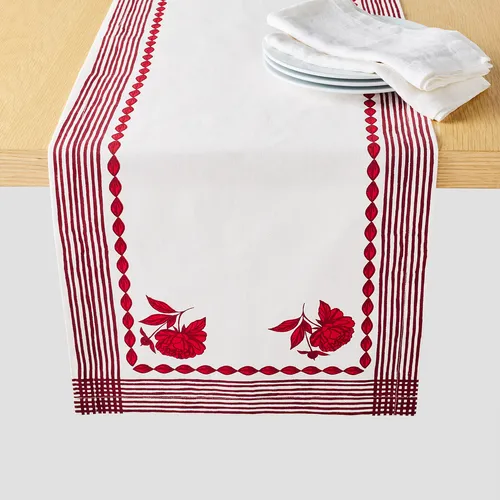 Mariana Velásquez x Sur La Table Peony Runner, 16" x 108"