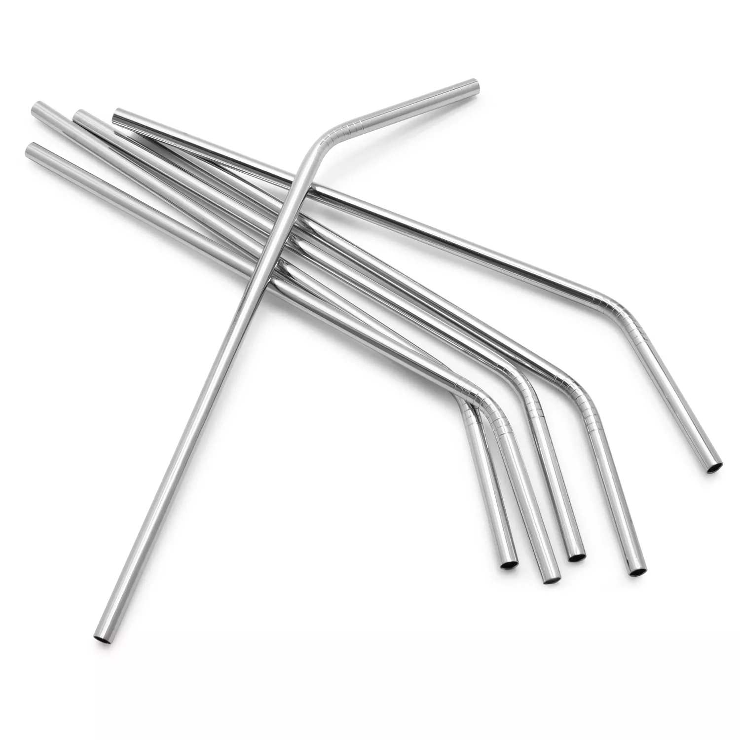 Total Home Stainless Steel Straws with Silicone Tips and Cleaning Brush, 4 ct - 6 ct | CVS