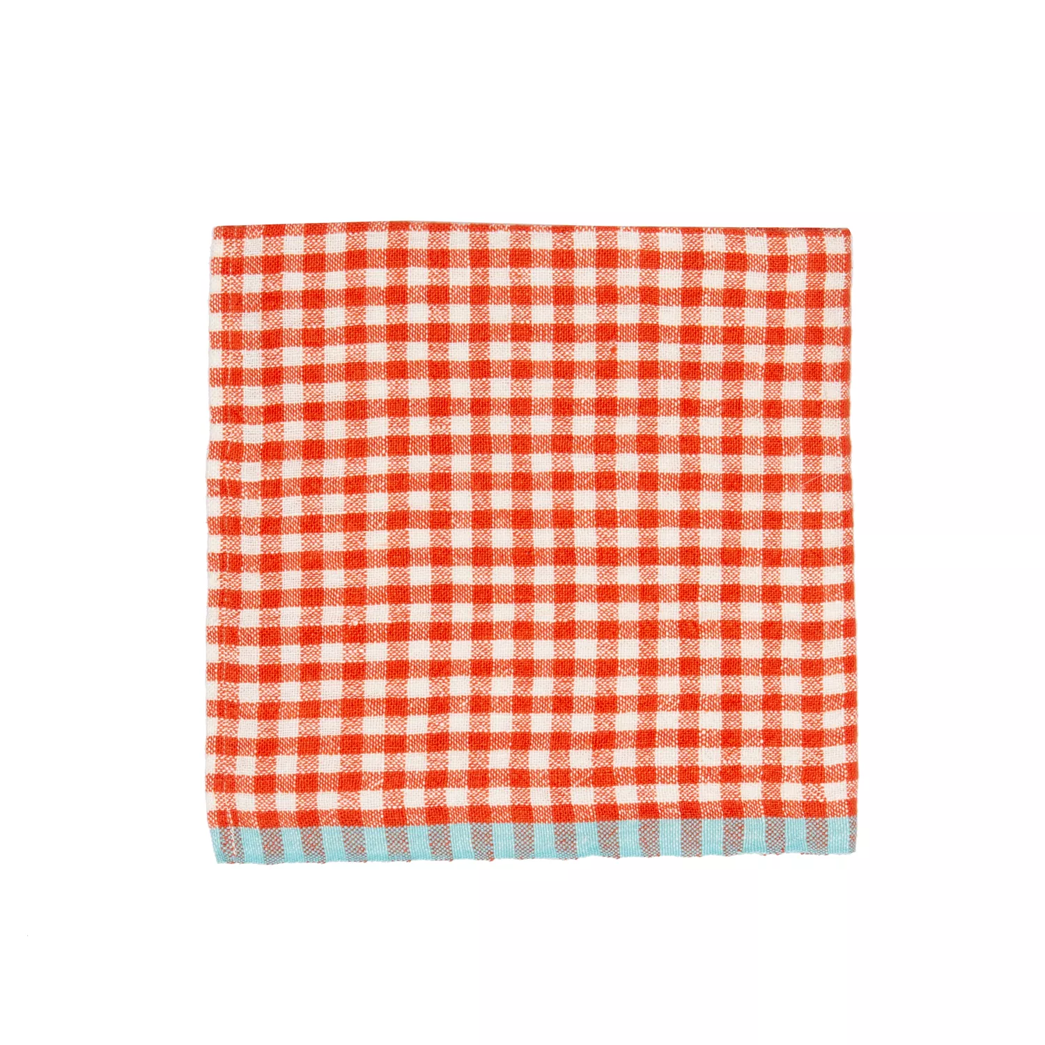 Caravan Two-Tone Check Linen Napkins, Set of 4