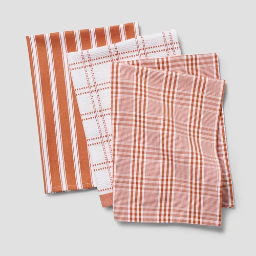 Sur La Table Assorted Orange Towels, Set of 3