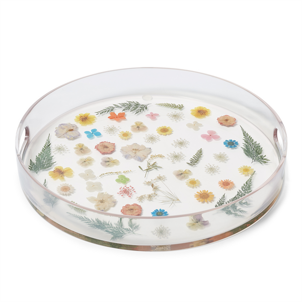 Sur La Table Pressed Flower Round Tray | Sur La Table