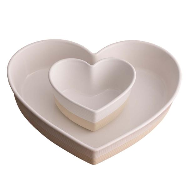 Mason Cash Rustic Charm Heart Dishes, Set of 2