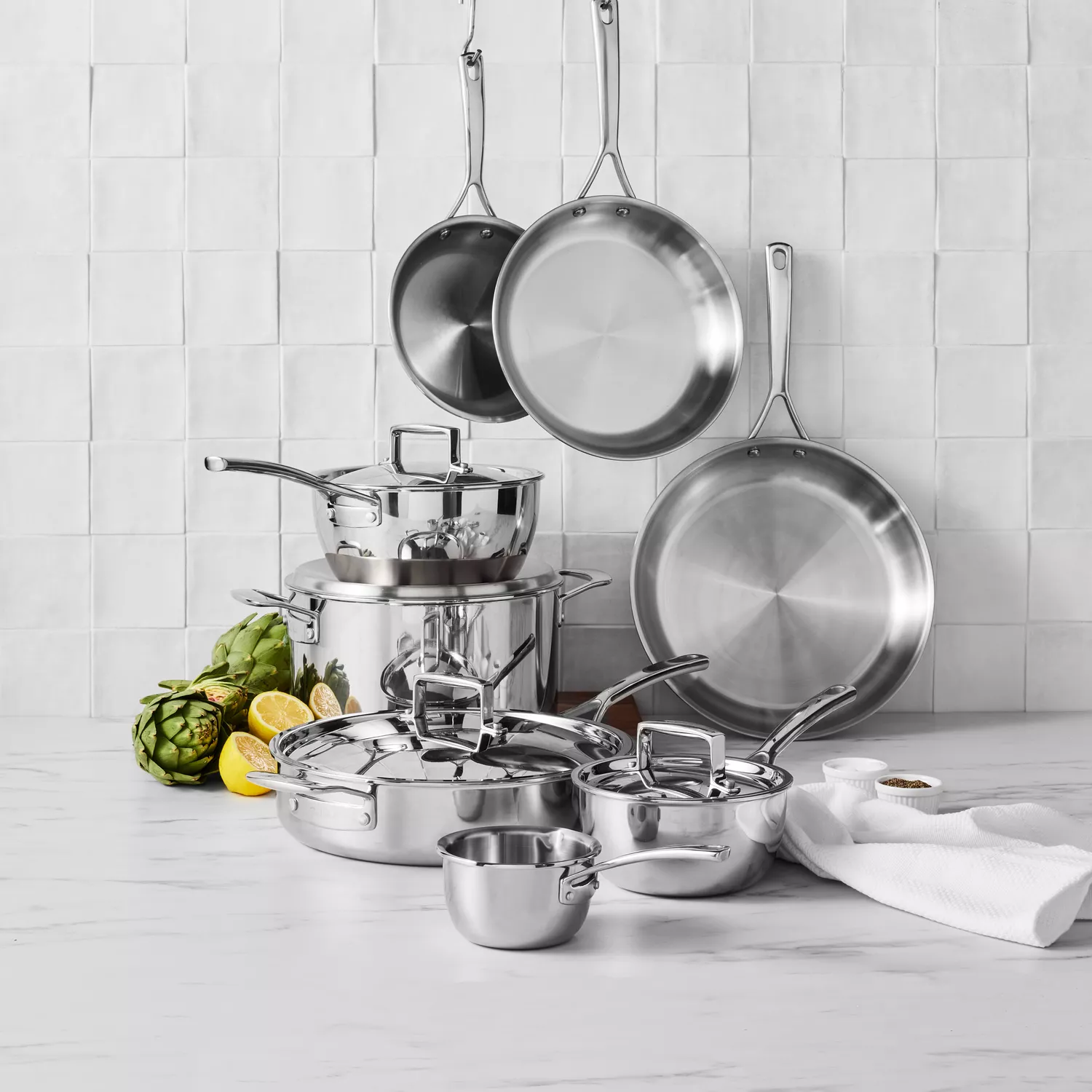 Sur La Table Classic 5-Ply Stainless Steel 10-Piece Cookware Set