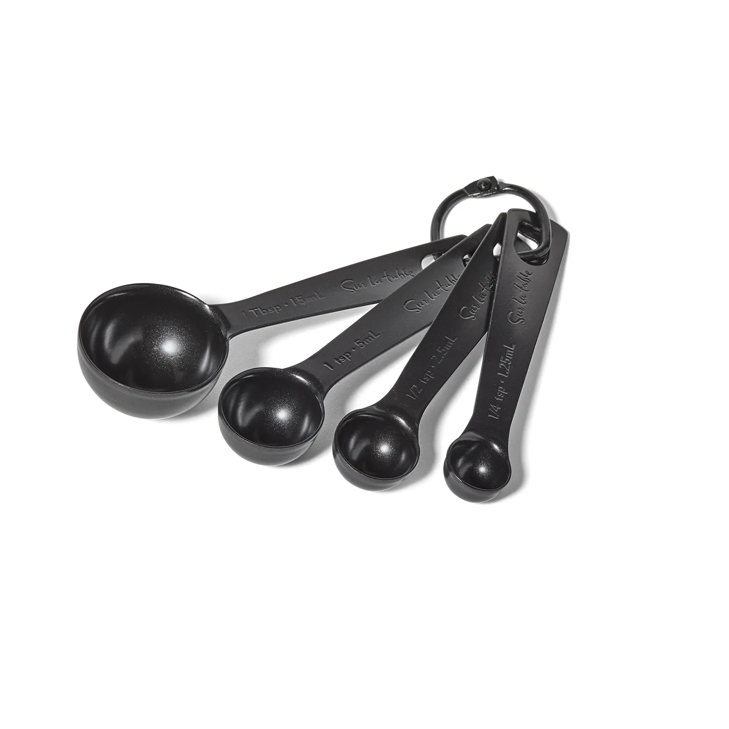 Sur La Table Black Measuring Spoons, Set of 4