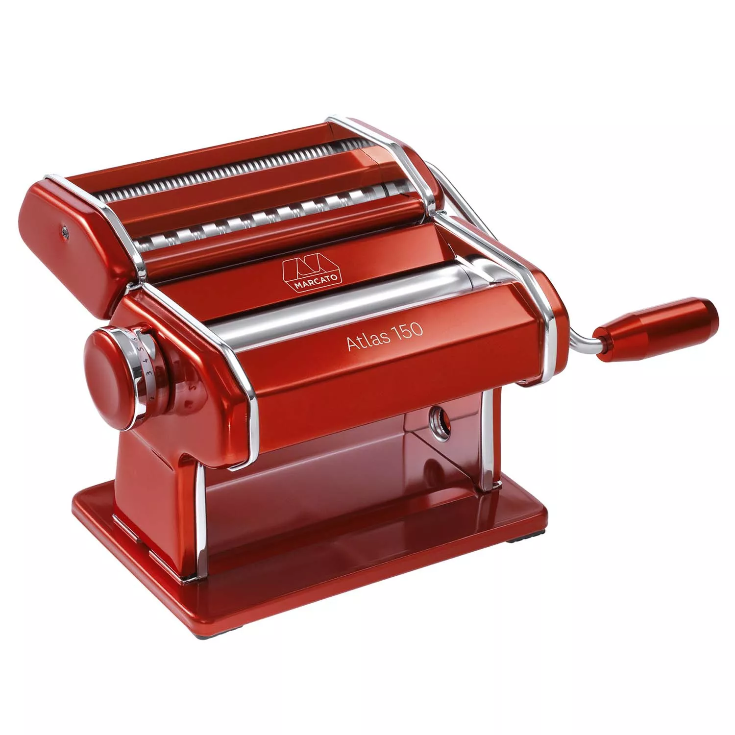 Marcato Atlas 150 Pasta Machine, Made in Italy, Red, Includes