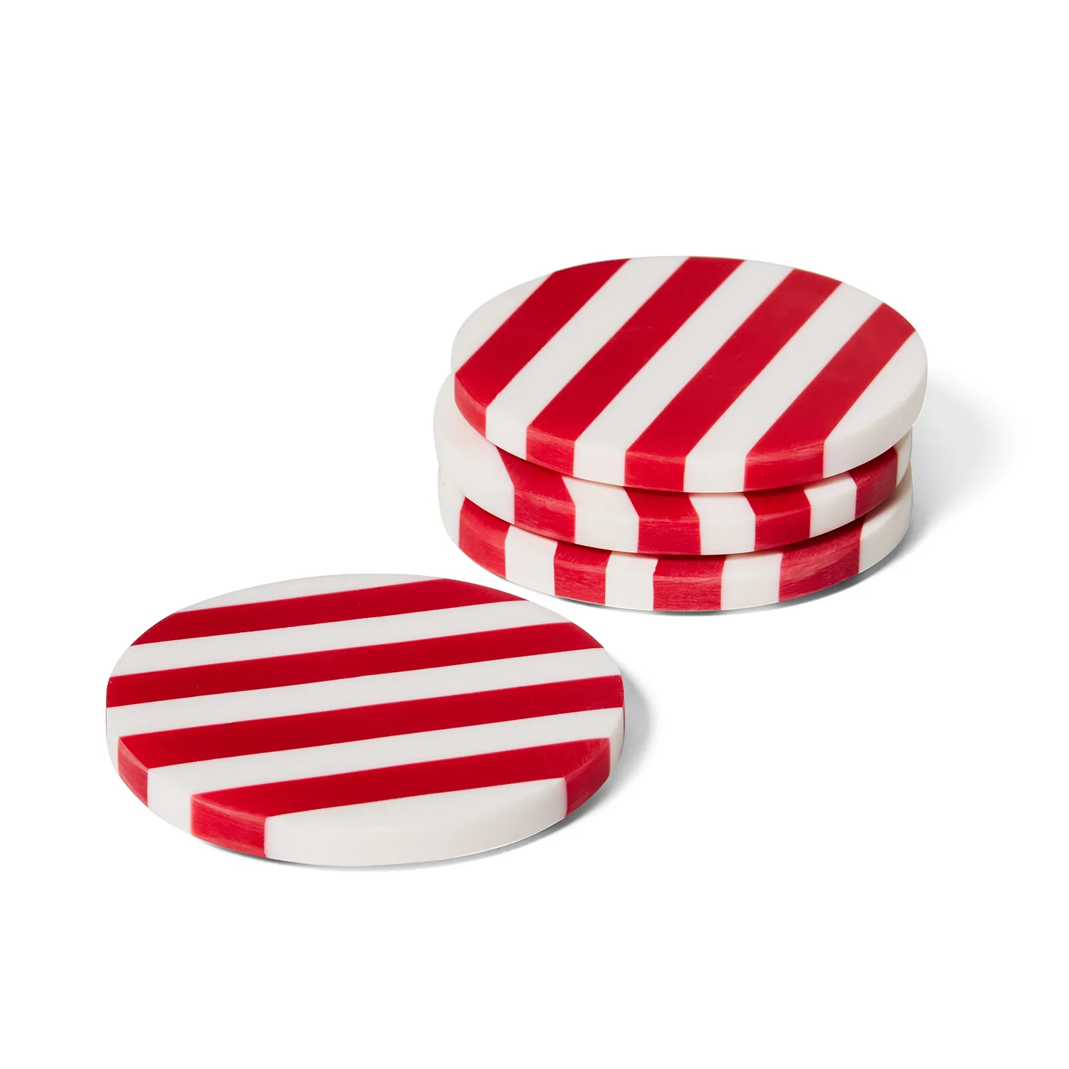 Sur La Table Resin Striped Coasters, Set of 4