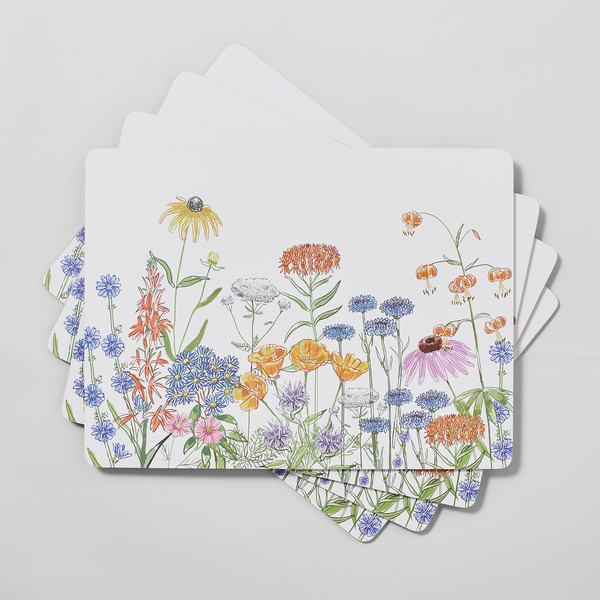 Sur La Table Wildflower Cork-Backed Placemats, Set of 4