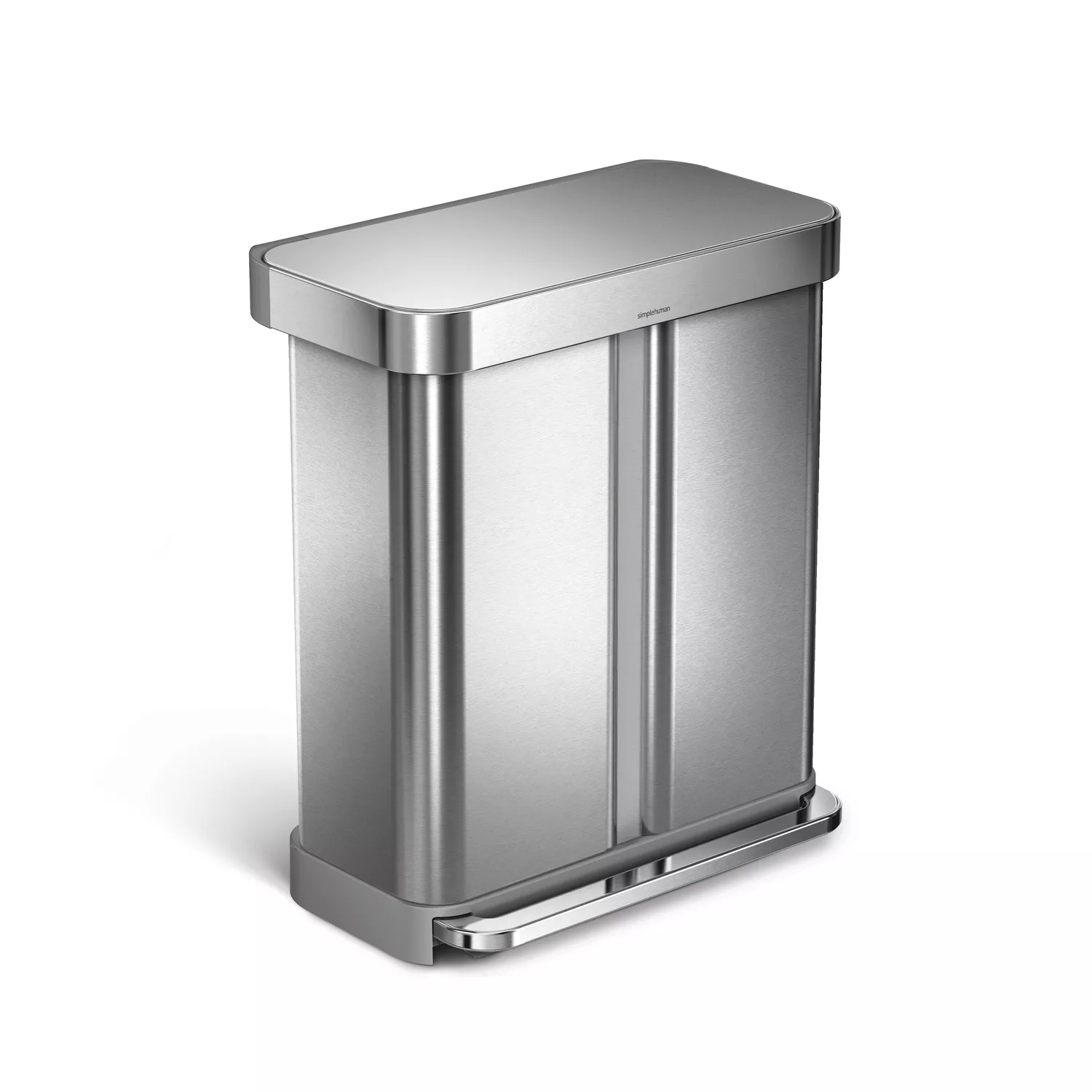 Simplehuman Dual Compartment Rectangular Step Can, 58 L