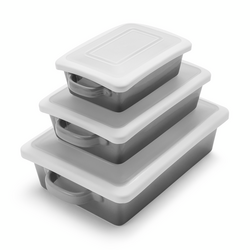 Sur La Table Stoneware Bakers with Lids, Set of 3