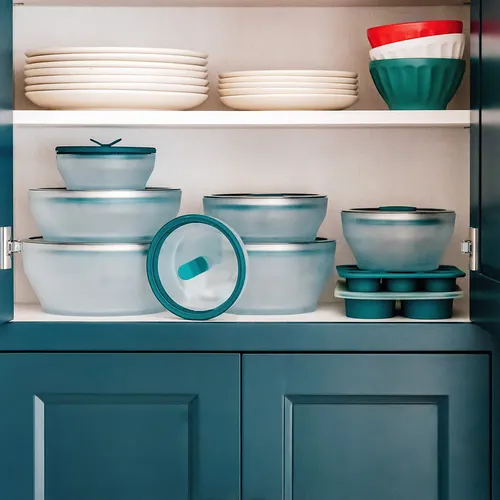 Anyday Microwave Large 4-Piece Glass Round Dish Set