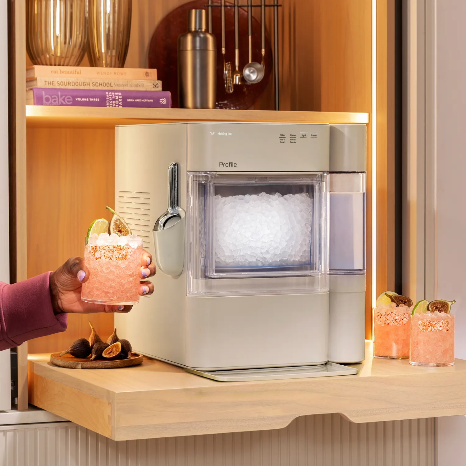 GE Profile Opal 2.0 Ultra Nugget Ice Maker with Side Tank and Scale Inhibiting Filter