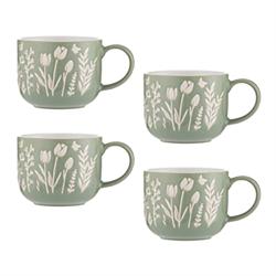 Mason Cash In the Meadow Green Tulip Mugs, Set of 4