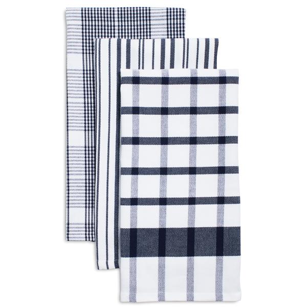 Sur La Table Assorted Twill Kitchen Towels, Set of 3