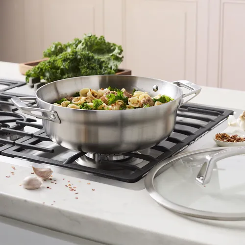 Zwilling Motion Stainless Steel Chef's Pan with Lid, 4 qt.