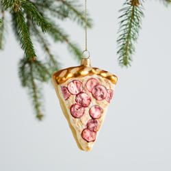 Sur La Table Pizza Slice Glass Ornament, 3.5" Pizza!
