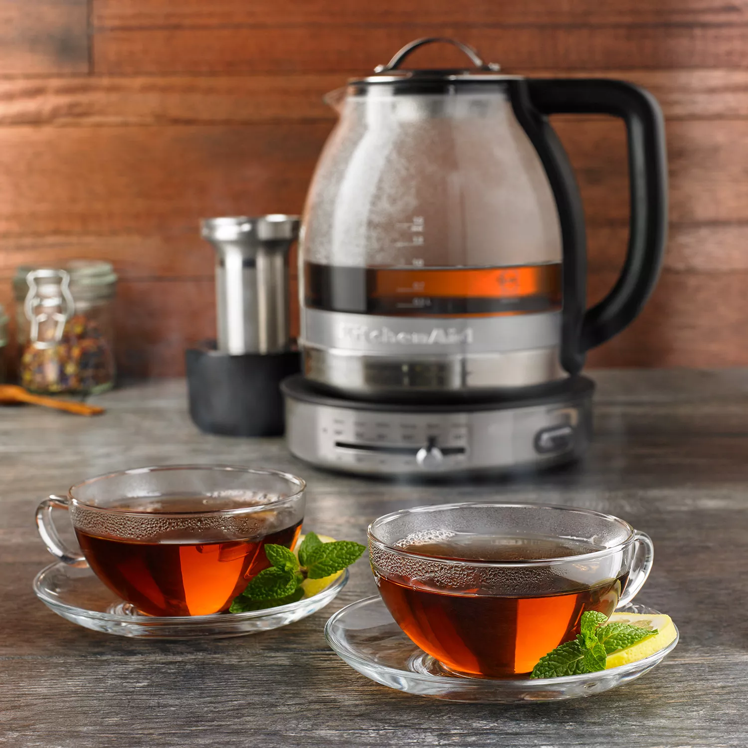 KitchenAid KEK1322SS Electric Glass Tea Kettle, 1.5 L, Stainless