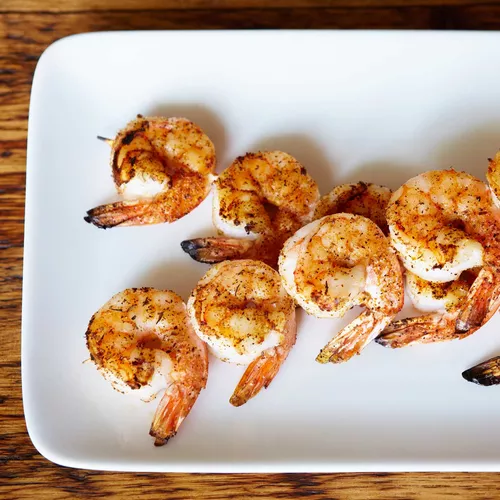 Steam-Grilled Shrimps with Baby Potatoes, Chili Oil and Scallions