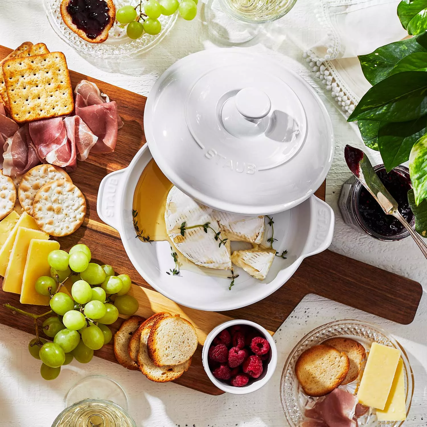 Staub Stoneware 8&#34; Round Covered Brie Baker