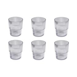 Tar Hong Ribbed Double Old-Fashioned Acrylic Glasses, Set of 6
