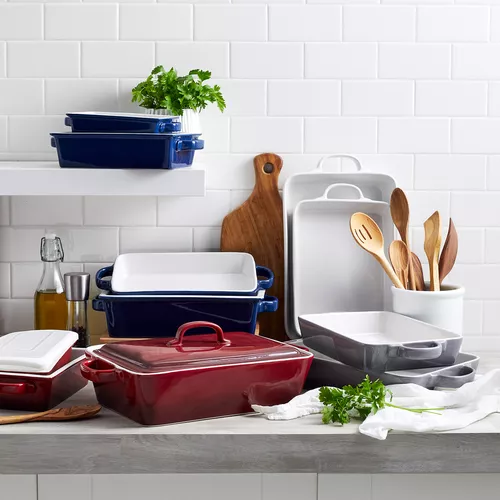 Sur La Table Rectangular Stoneware Casserole with Lid, 4 qt.