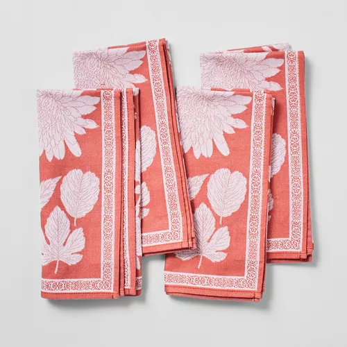 Sur La Table Jacquard Floral Napkins, Set of 4