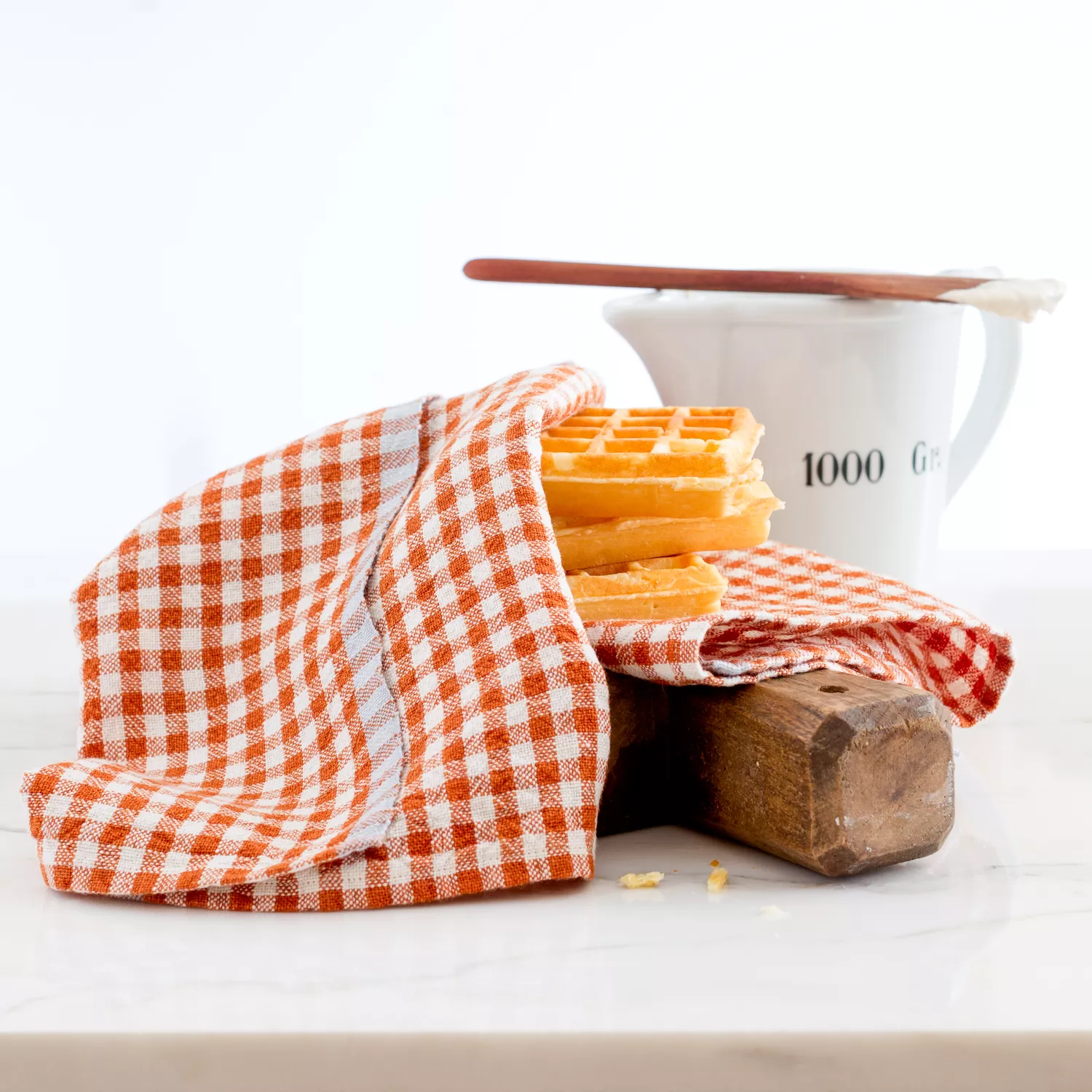 Caravan Two-Tone Check Linen Napkins, Set of 4