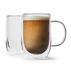 Sur La Table Double-Wall Latte Glasses, Set Of 2 These keep the coffee hotter longer