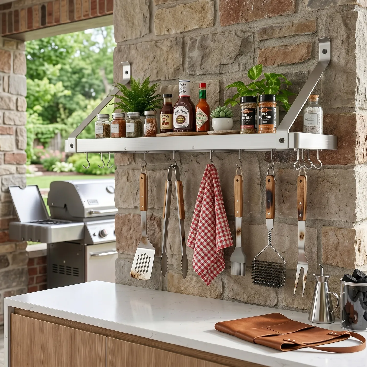 Enclume Gourmet Stainless Steel Bookshelf Wall Racks