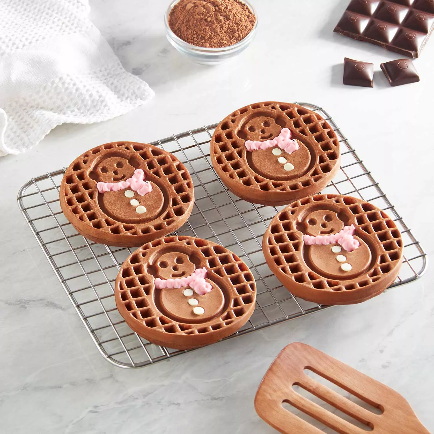 Dash Gingerbread Man Mini Waffle Maker and Cookbook Gift Set