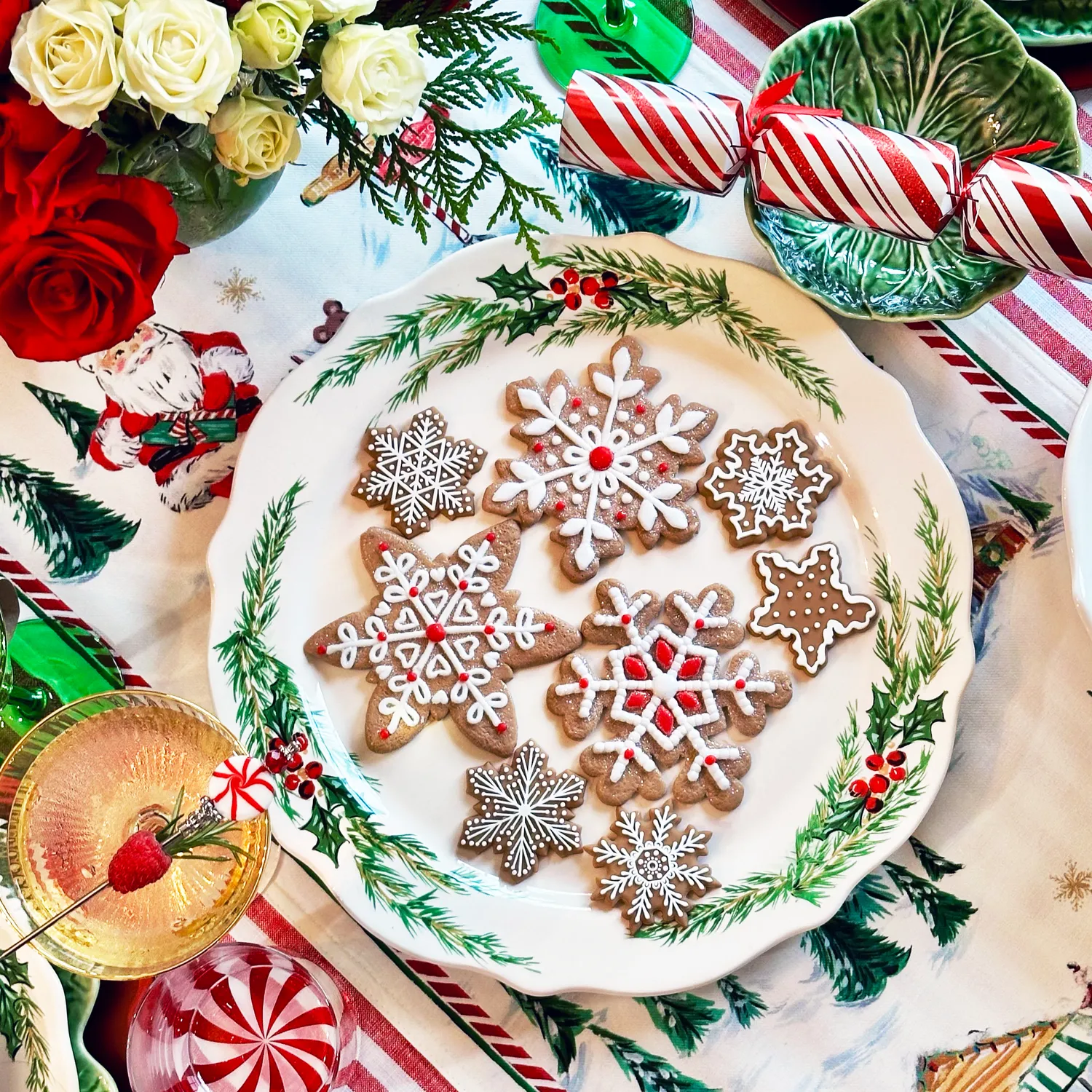 Sur La Table Snowy Village Round Platter