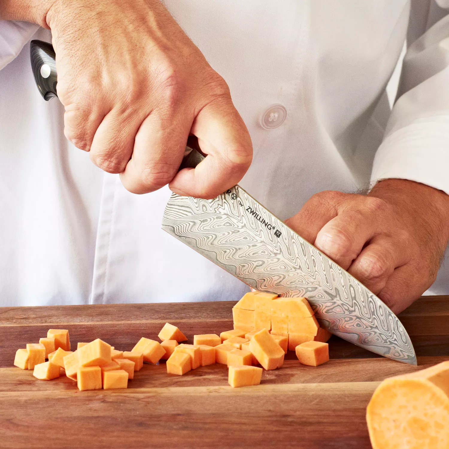 Bob Kramer 7" Stainless Damascus Santoku Knife by Zwilling J.A. Henckels