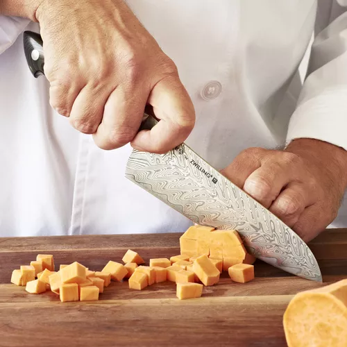 Bob Kramer 7&#34; Stainless Damascus Santoku Knife by Zwilling J.A. Henckels