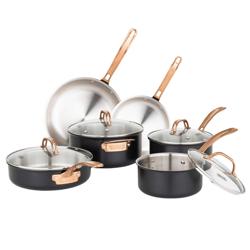 Viking® 3-Ply Stainless Steel Black & Copper 10-Piece Cookware Set