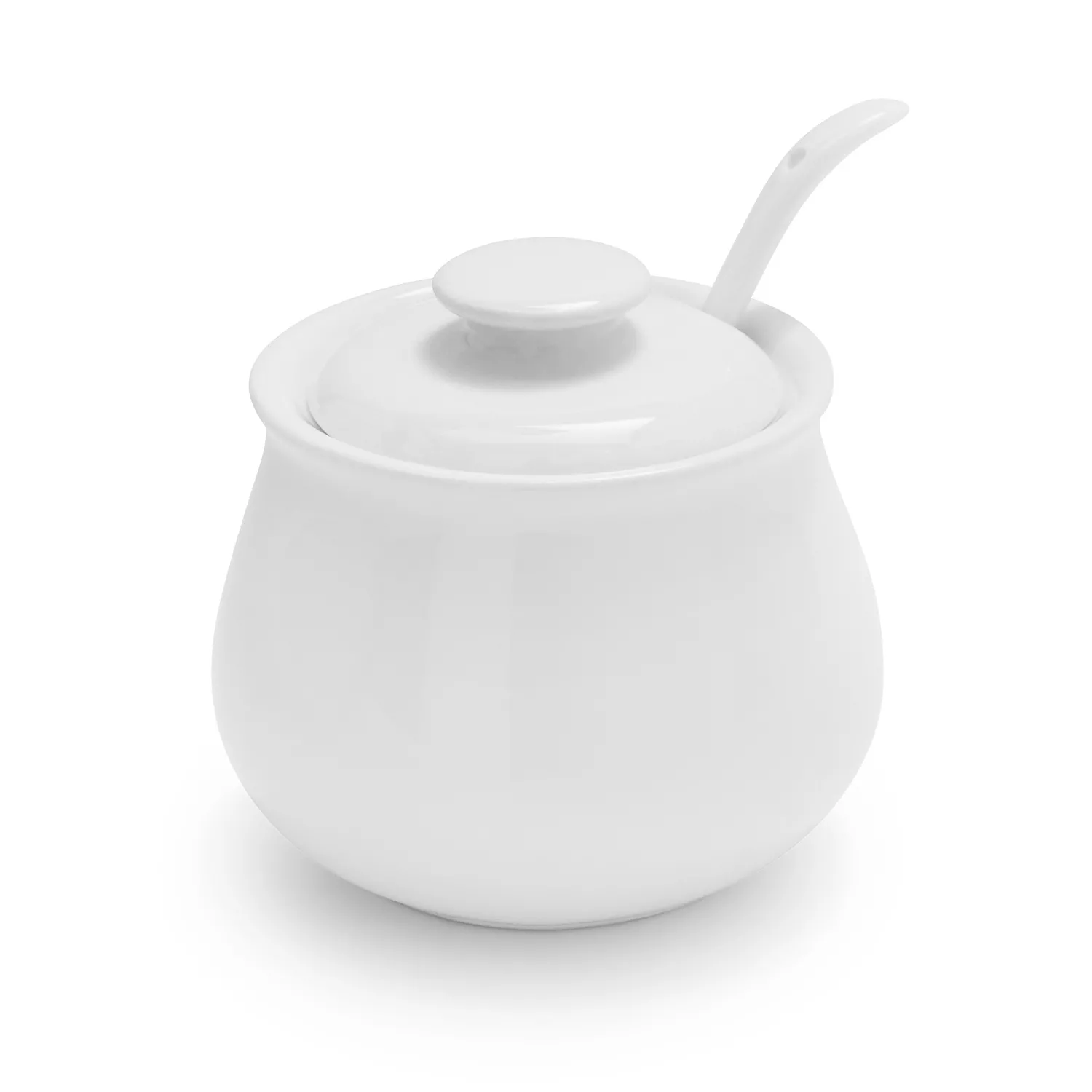 Sur La Table Porcelain Sugar Bowl with Lid and Serving Spoon