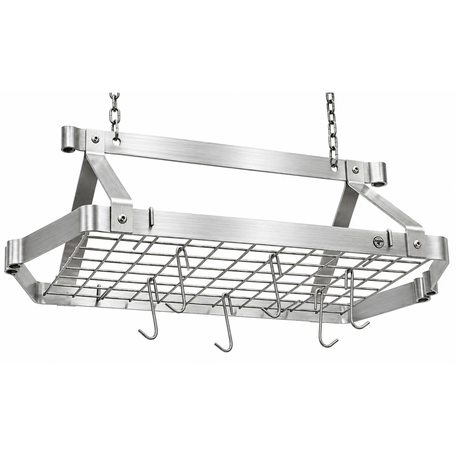 Enclume Retro Stainless Steel Rectangle Ceiling Pot Rack