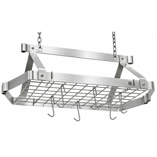 Enclume Retro Stainless Steel Rectangle Ceiling Pot Rack