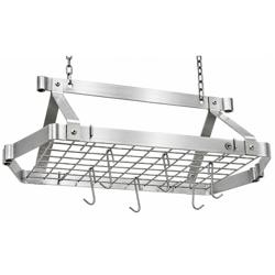 Enclume Retro Stainless Steel Rectangle Ceiling Pot Rack