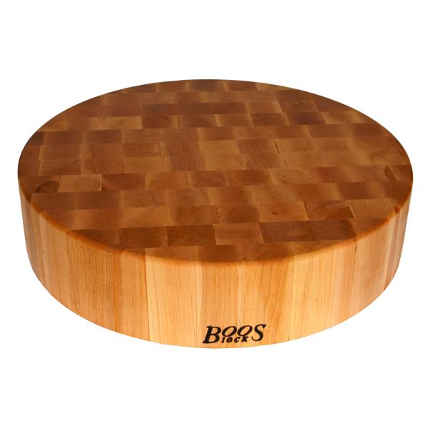 John Boos Maple End-Grain Round Chopping Block, 18" x 4"
