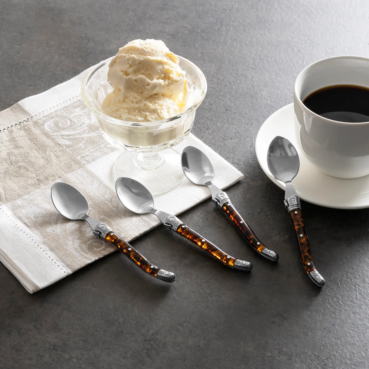 French Home Laguiole Coffee Spoons, Set of 4