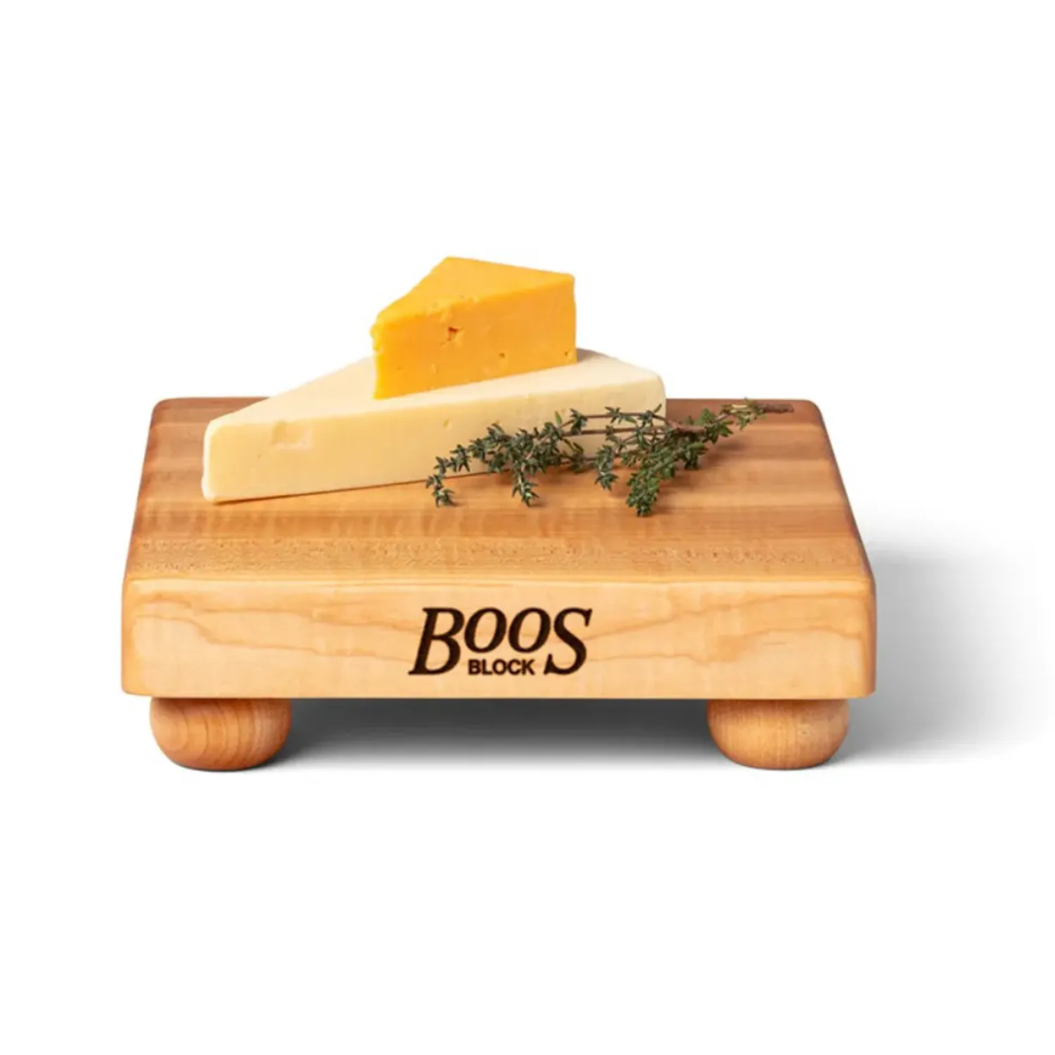 John Boos Maple Edge-Grain Square Serving Boards w/ Feet, 1.5" Thick