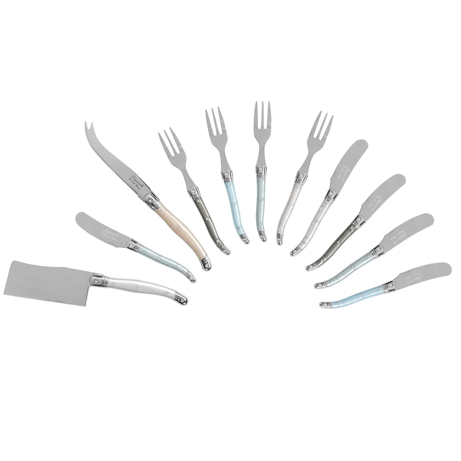 French Home Ultimate 11-Piece Laguiole Charcuterie Set with Mother of Pearl Handles