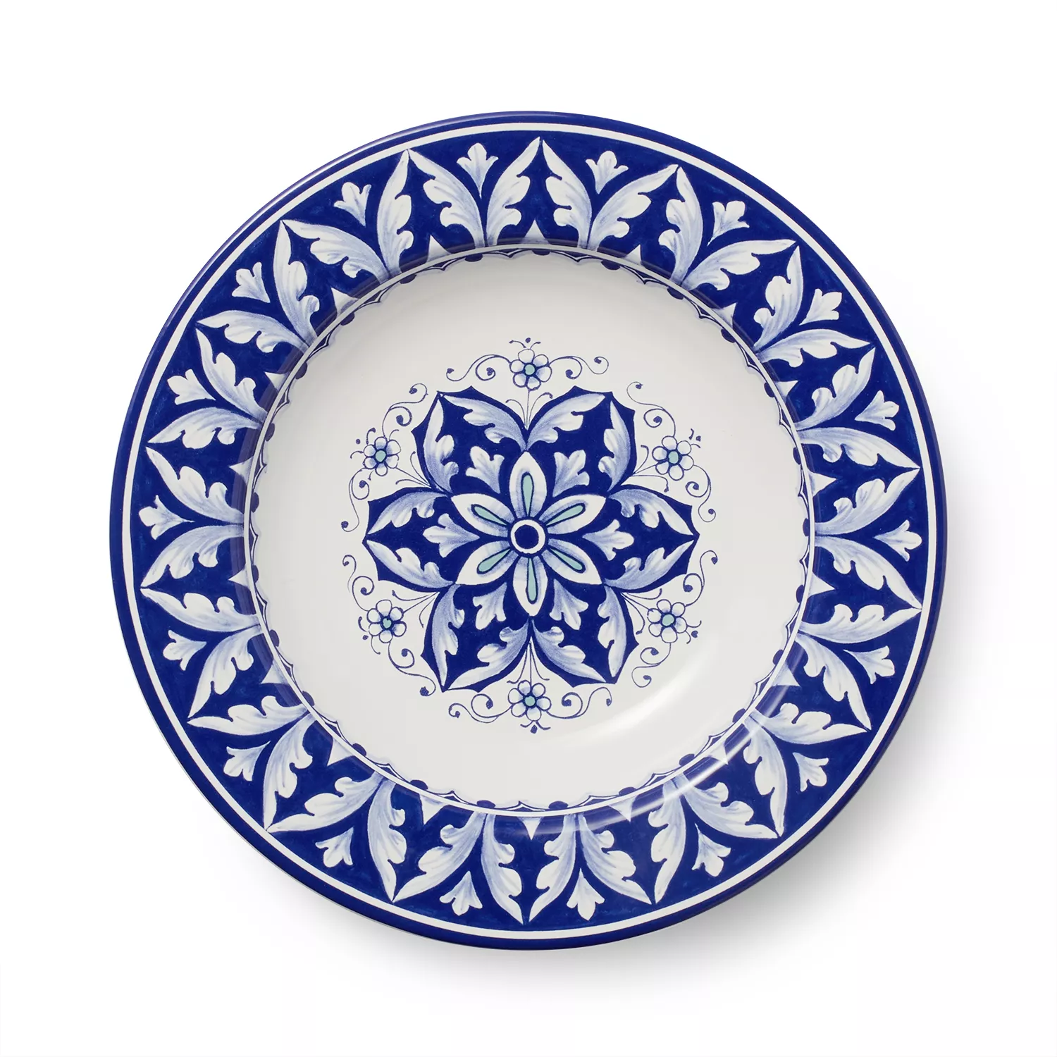 Sur La Table Nova Deruta Blue Peacock Soup Plate