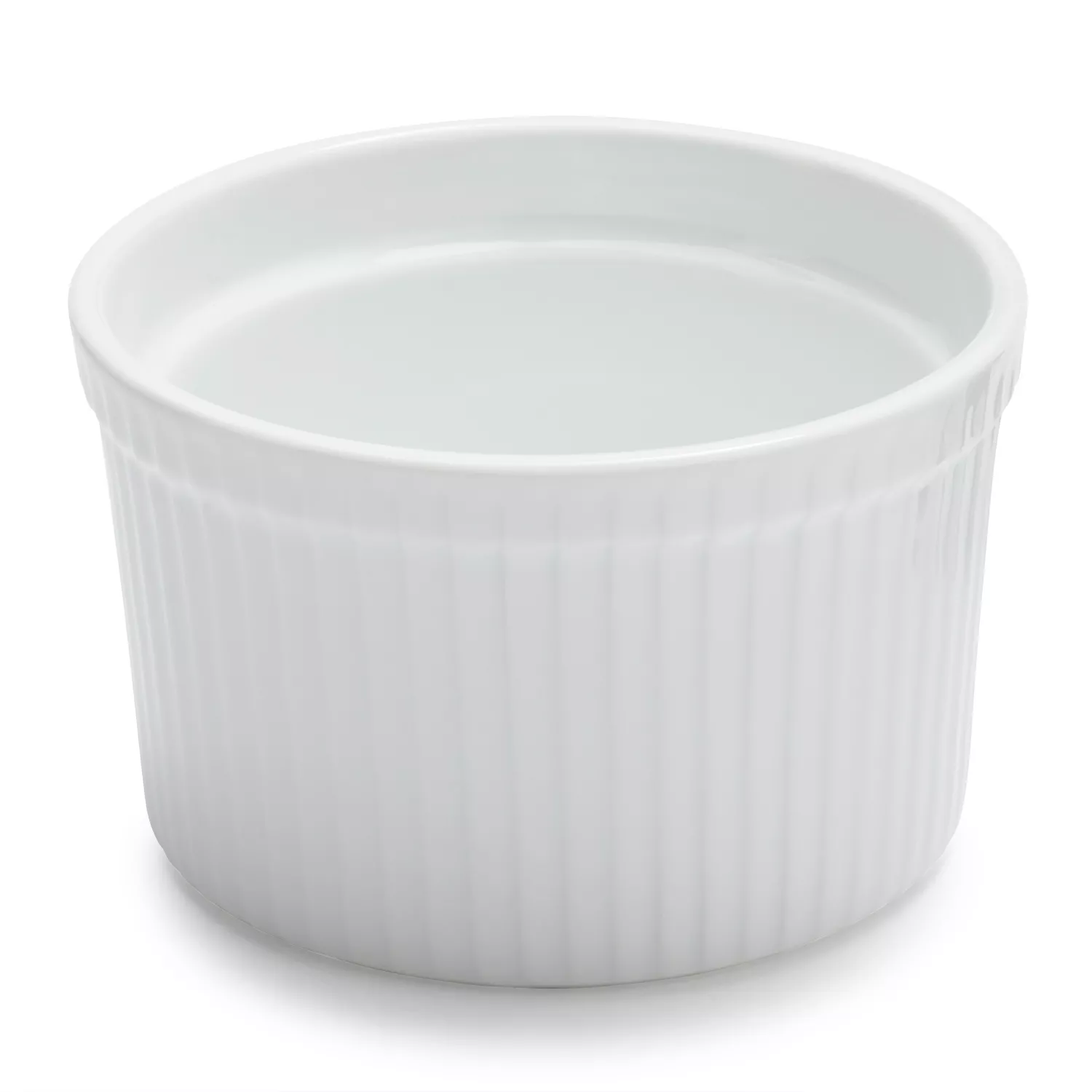 Sur La Table Porcelain Round Soufflé Dish with Ribbed Sides