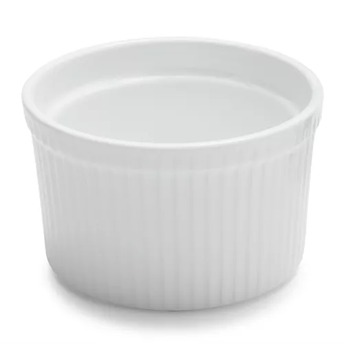 Sur La Table Porcelain Round Soufflé Dish with Ribbed Sides