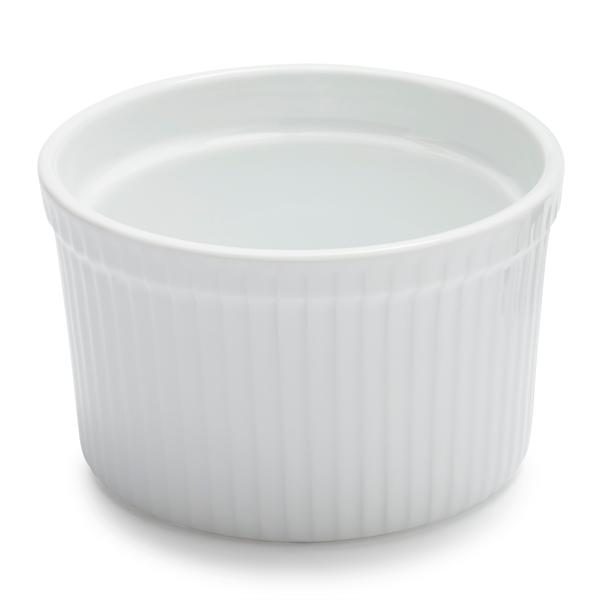 Sur La Table Porcelain Round Soufflé Dish with Ribbed Sides