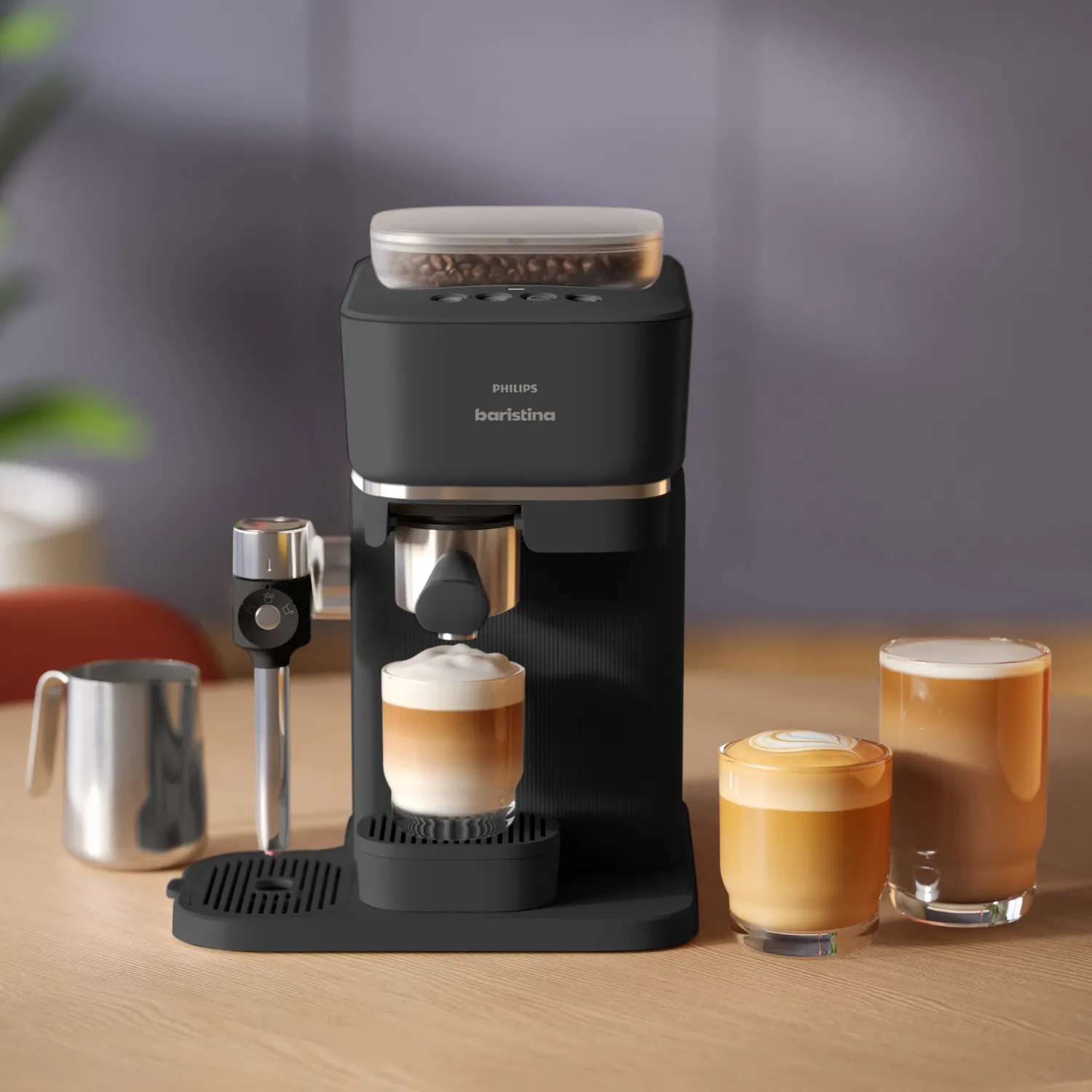 Philips Baristina Latte Coffee & Espresso Machine with Smart Milk Frother