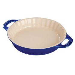 Staub Stoneware Pie Dish, 9¼" Handle ona deep dish pie plate! Hello convenience