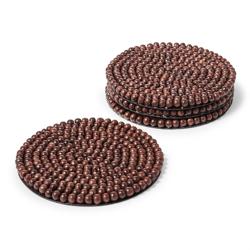 Sur La Table Wood Bead Coasters, Set of 4